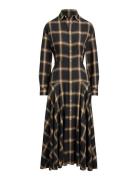 Plaid Twill Paneled Shirtdress Brown Polo Ralph Lauren