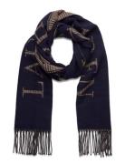 Reversible Logo Jacquard Scarf Navy Lauren Ralph Lauren