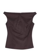 Off Shoulder Suiting Top Brown REMAIN Birger Christensen
