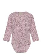 Body Ls Aop Rib Pink Minymo