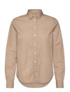 Reg Classic Poplin Shirt Beige GANT