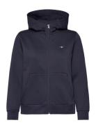 Reg Shield Logo Zip Hoodie Navy GANT
