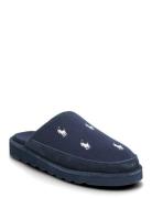 Reade Suede-Trim Polo Pony Scuff Slipper Navy Polo Ralph Lauren