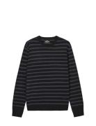 Super Wool Karsten Stripe Knit Black Mads Nørgaard