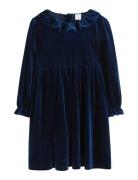 Langermet Kjole I Fløyel Navy Lindex