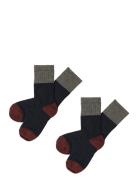 2-Pack Colour Block Socks Navy FUB