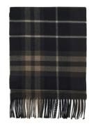 Check Fringed Scarf Black Mango