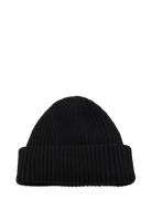 Rib-Knit Cotton Hat Black Mango