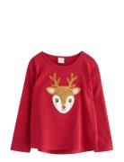 Top Ls Pile Applique Red Lindex