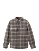 Check Wool-Blend Overshirt Brown Mango