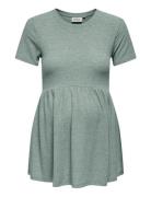 Olmmalaya S/S O-Neck Top Jrs Noos Green Only Maternity