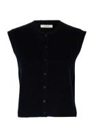 Slwlulu Sl Button O-Neck Vest Noos Navy Selected
