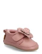 Daisy Leather Slippers Pink Melton