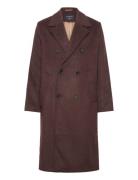 Double Breasted Wool-Blend Coat Brown Abercrombie & Fitch