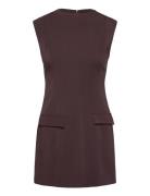 Dress With Flap Pocket Burgundy Mango