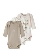 Nbnbody 3P Ls Animal Noos Cream Name It