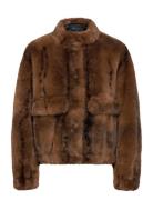 Faux-Fur Jacket With Pockets Brown Mango