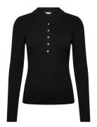 Objkelly L/S Sli Polo Knit Pullover Noos Black Object