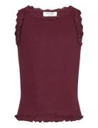 Rkbalta Modal Sl Short Lace Top Burgundy Rosemunde Kids
