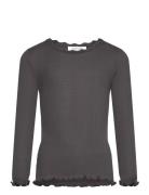 Rkbalta Modal Ls Lace T-Shirt Grey Rosemunde Kids