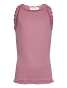 Rkbalta Modal Sl Lace Top Pink Rosemunde Kids