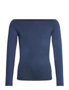 Rkbillie Ls Off Shoulder T-Shirt Navy Rosemunde Kids