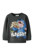 Nmmdrave Stitch Nreg Sweat Bru Wdi Grey Name It