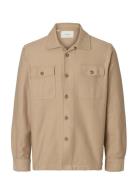 Slholiver Sweat Overshirt Noos Beige Selected