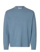 Slhteller Fn Relaxed Crew Neck Noos Blue Selected