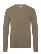 Rib Knitted O-Neck Knit Khaki Lindbergh