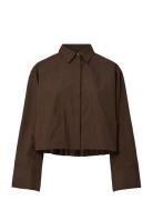 Yasroyalee Ls Short Shirt S. - Ex Brown YAS