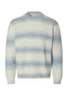 Slhmivo Ls Relaxed Space Dyed Crew Neck Blue Selected