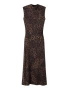 Leopard-Print Fitted Dress Brown Mango