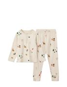 Wilhelm Printed Pyjamas Set Cream Liewood