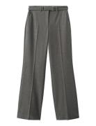 Belt Straight-Fit Trousers Grey Mango