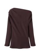 Blouse With Asymmetrical Neckline Brown Mango