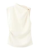 Asymmetrical Blouse With Metallic Detail Cream Mango