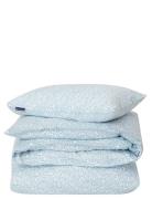 White/Blue Wave Printed Cotton Sateen Bed Set Blue Lexington Home