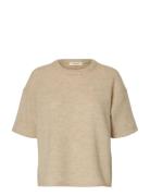Slflulu 2/4 Knit O-Neck Noos Grey Selected