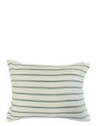 White/Eucalyptus Striped Cotton Poplin Bed Set Patterned Lexington Hom...