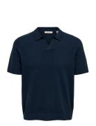 Onsthy Life Reg Ss Resort Knit Navy ONLY & SONS
