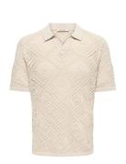 Onskolmar Life Reg 5 Ss Resort Knit Cream ONLY & SONS
