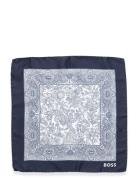 H-Pocket Sq-222 Navy BOSS