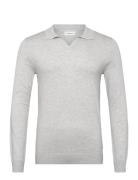 Ecovero L/S V-Neck Polo Grey Lindbergh