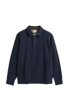 Light Sacker Rib Ls Polo Navy GANT