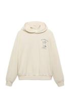Graphic Hooded Sweatshirt Cream Mango