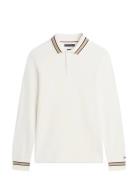 Ls Chest Embro Reg Polo Cream Tommy Hilfiger