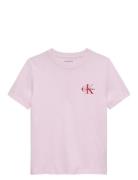 Chest Monologo Ss T-Shirt Pink Calvin Klein