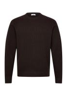 Fine Rib-Knit Cotton Sweater Brown Mango
