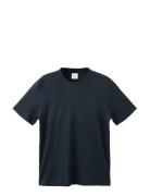 Medium Weight Regular Fit T-Shirt Navy Mango